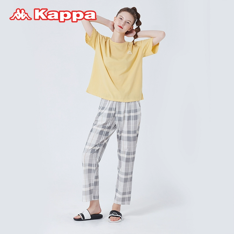 Kappa 2023秋季新品 女士棉质格子家居服套装 2色 89元包邮（需领券） 值值值-买手聚集的地方