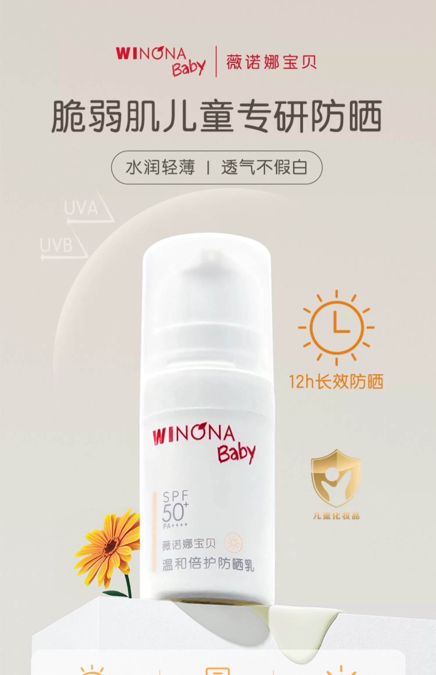 Winona baby 薇诺娜宝贝 儿童防晒乳/轻盈霜/高保湿霜/爽身凝露 任选 5g 9.9元包邮（需领券） 值值值-买手聚集的地方
