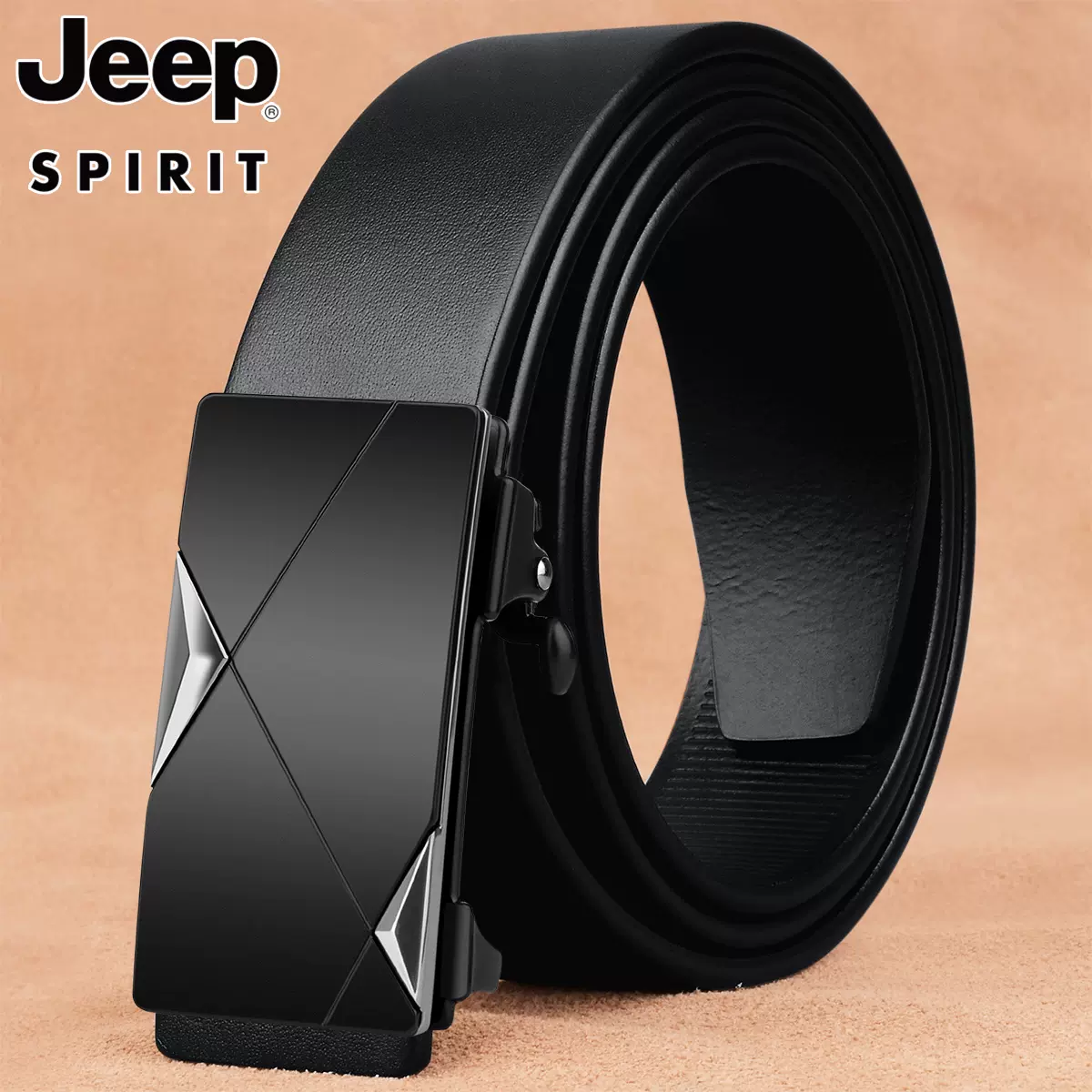Jeep Spirit 头层牛皮无牙自动扣男士皮带 多款 39元包邮（需领券） 值值值-买手聚集的地方