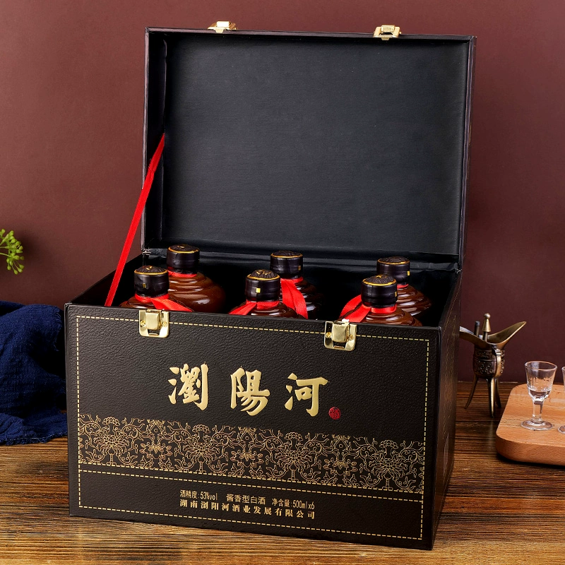 浏阳河 康乾盛世 53度酱香型白酒500mL*6瓶 仿皮礼盒装 新低99元包邮（需用券） 值值值-买手聚集的地方