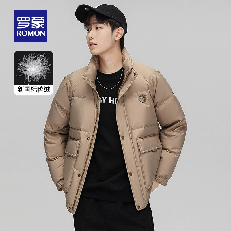 罗蒙 2023冬季新款男士时尚户外运动工装风加厚立领羽绒服 3色 199元包邮（需领券） 值值值-买手聚集的地方