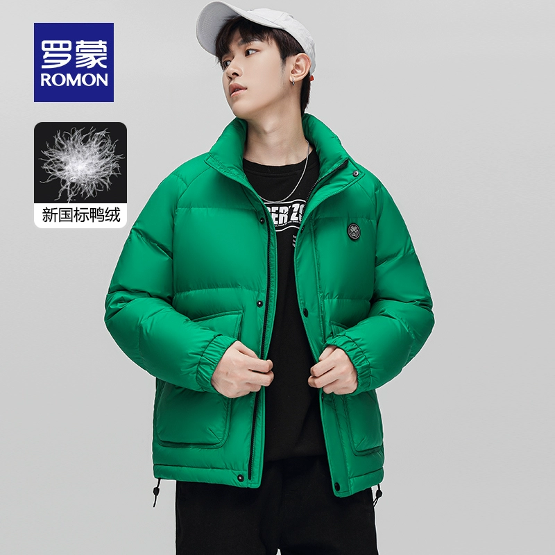 罗蒙 2023冬季新款男士时尚户外运动工装风加厚立领羽绒服 3色 199元包邮（需领券） 值值值-买手聚集的地方