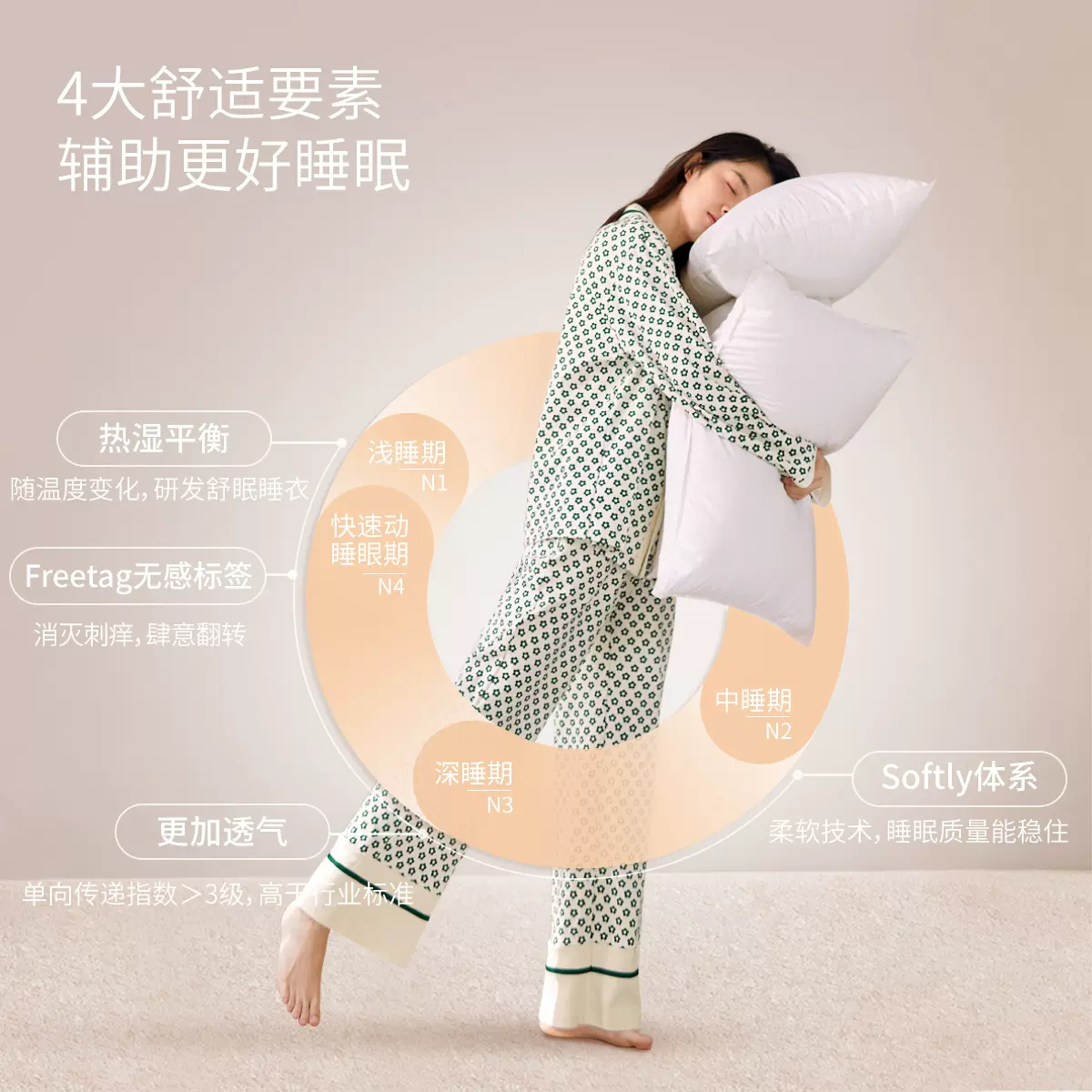 JINGYUN 静韵 超柔软 女士纯棉可外穿长袖家居服套装 79元包邮（需领券） 值值值-买手聚集的地方