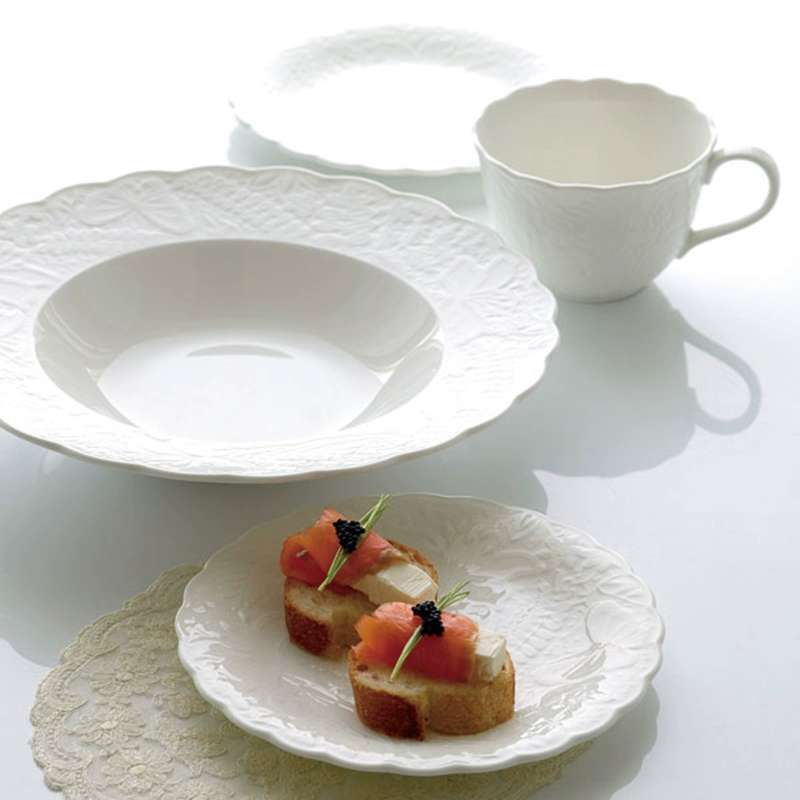 NARUMI 鸣海 Honiton Lace系列 蕾丝骨瓷餐盘组合 17cm*5个装  51952-23177 174.48元 值值值-买手聚集的地方