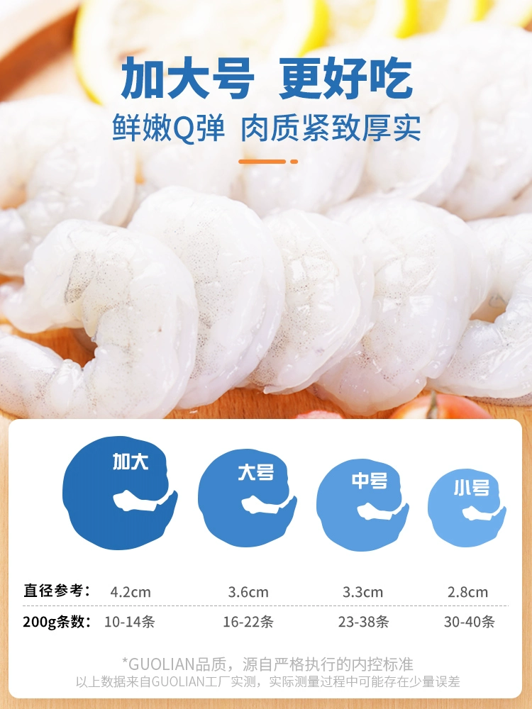 BAP4星认证，国联水产 新鲜冷冻翡翠虾仁 特大号 净重 200g*6包 149.8元包邮（需领券） 值值值-买手聚集的地方