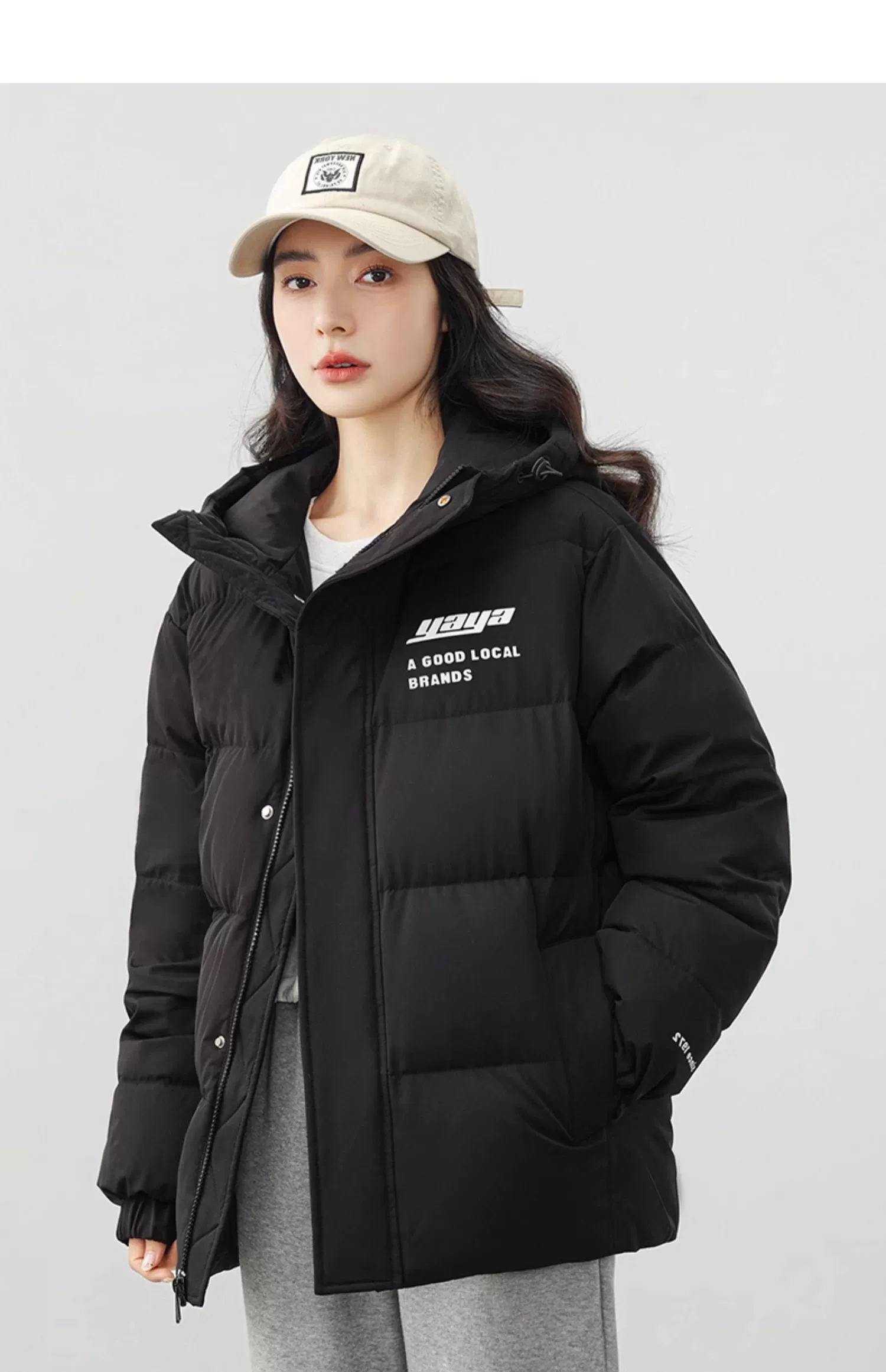 鸭鸭 2023年秋冬新品女士短款加厚连帽面包服羽绒服 4色 159元包邮（需领券） 值值值-买手聚集的地方