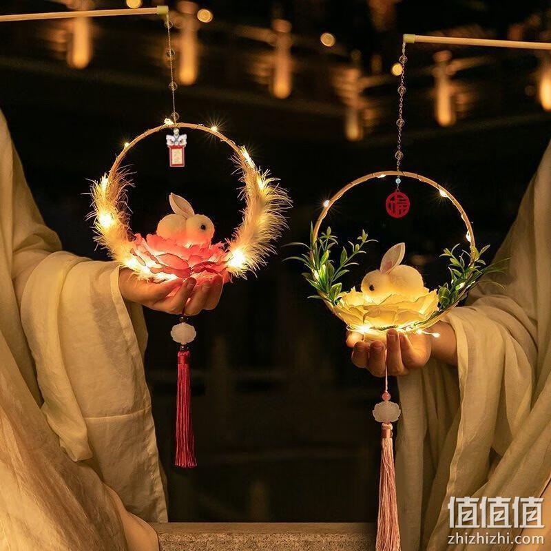 合韵 手工DIY国风玉兔花灯2个装 16.9元包邮（需用券） 值值值-买手聚集的地方