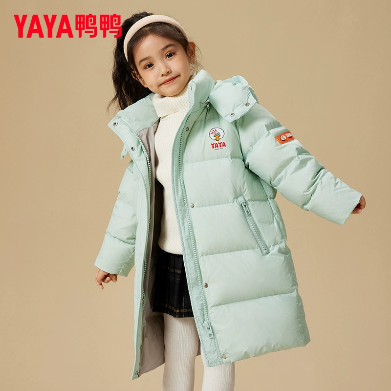 鸭鸭 2023秋冬新款男/女童中长款加厚90%羽绒服外套（110~160码）5色 169元包邮（需领券） 值值值-买手聚集的地方
