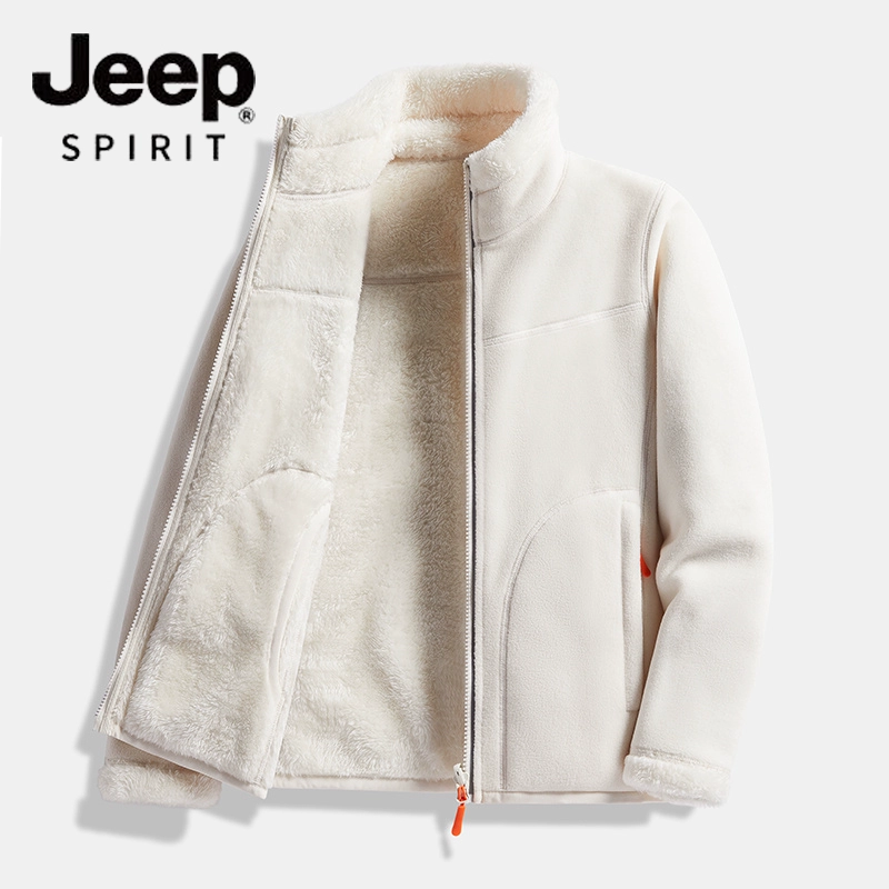 Jeep Spirit 吉普 2023冬季新款双面穿立领摇粒绒珊瑚绒加厚外套 多色 59.9元包邮 值值值-买手聚集的地方