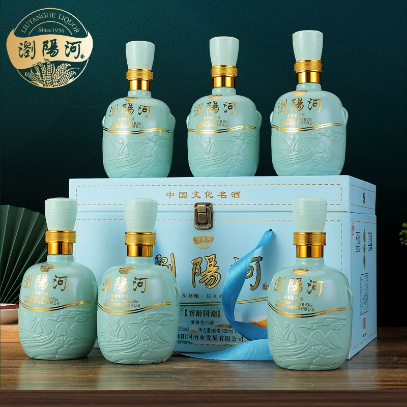 浏阳河 窖龄国潮 53度酱香型白酒500mL*6瓶仿皮礼盒装 159元包邮（需用券） 值值值-买手聚集的地方