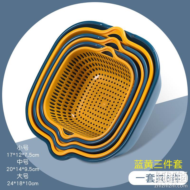 热阳 双层洗菜盆沥水篮六件套 6.79元包邮 值值值-买手聚集的地方