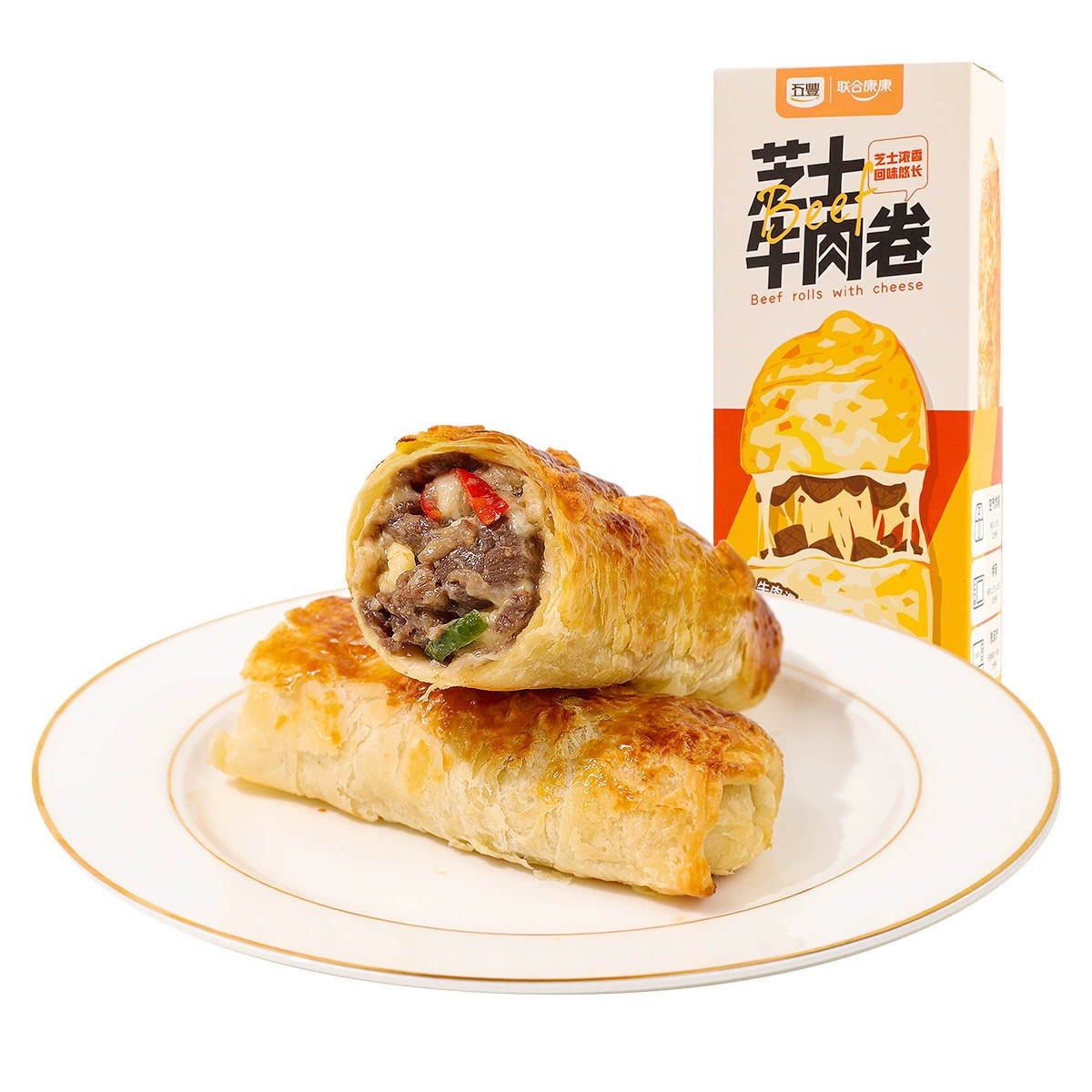 华润五丰旗下，联合康康 爆汁拉丝速食芝士牛肉卷 200g*3盒 新低36元包邮 值值值-买手聚集的地方