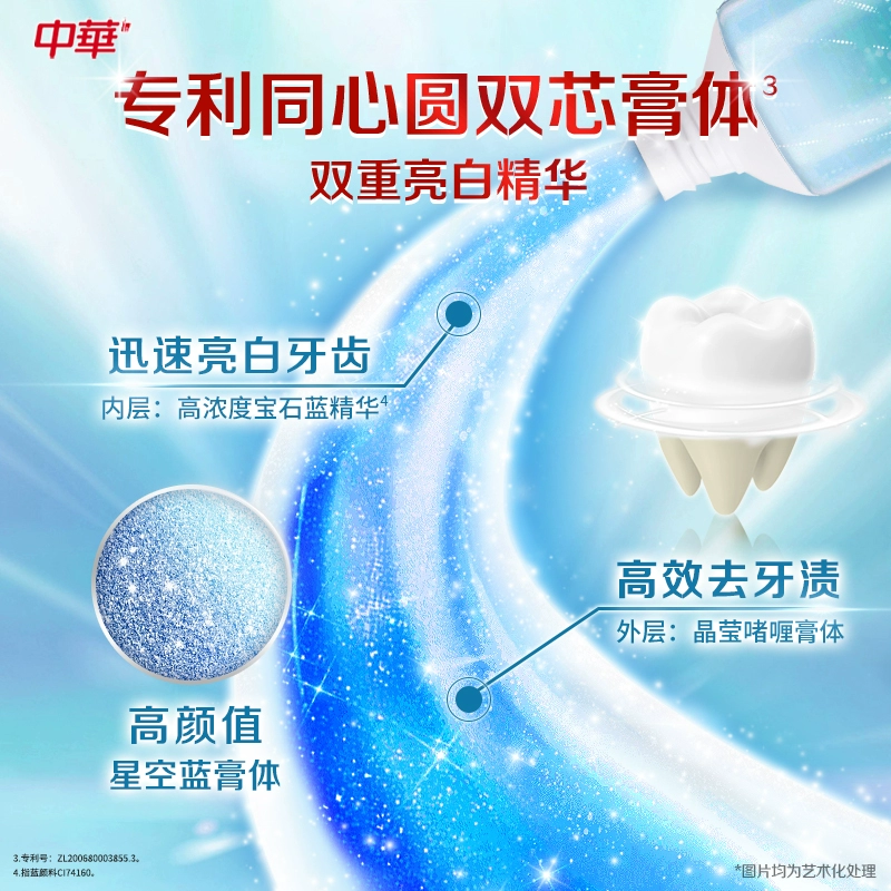 中华 魔丽迅白冰爽牙膏100g*5支+赠漱口水80ml*2 29.9元包邮（需领券） 值值值-买手聚集的地方