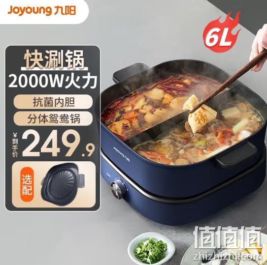 Joyoung 九阳 HG60-G595 电火锅 （带鸳鸯锅） 219.9元包邮（多重优惠） 值值值-买手聚集的地方