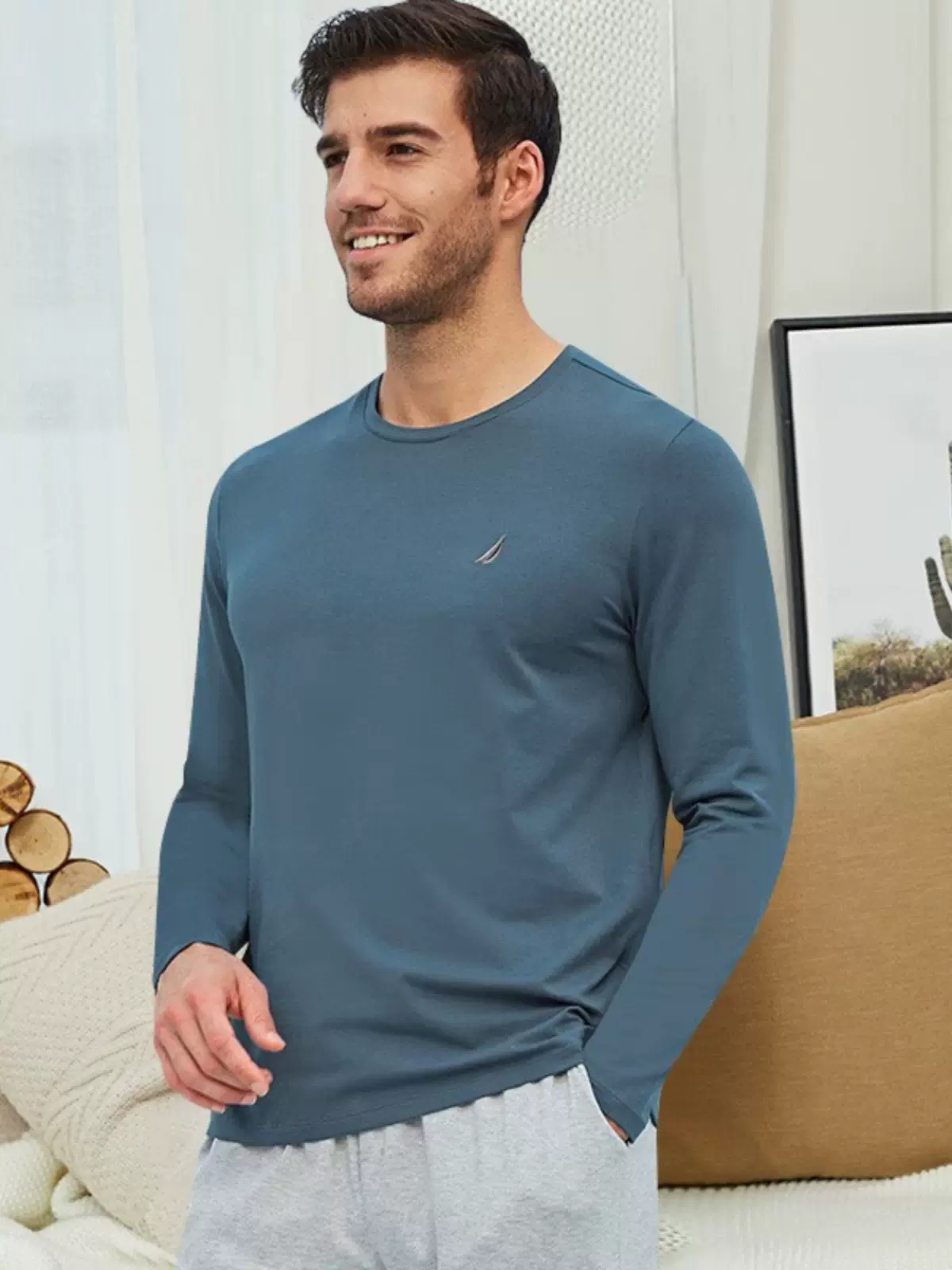 Nautica Underwear 诺帝卡 男士圆领长袖 NCTS150733 新低65元包邮（需领券） 值值值-买手聚集的地方