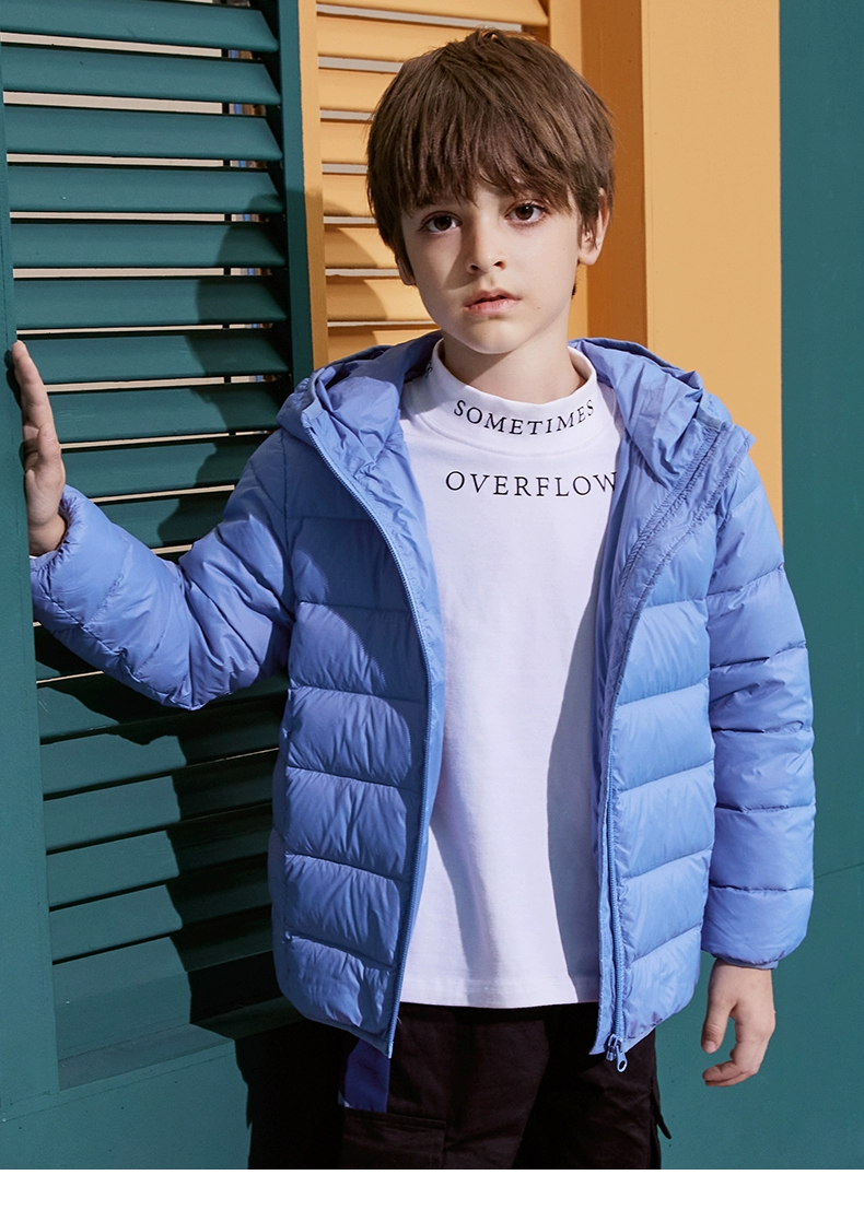 雪中飞 90%绒儿童轻薄连帽羽绒服（110-170cm）多色 新低79元包邮（需领券） 值值值-买手聚集的地方