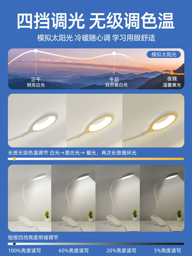 Deli 得力 可充电环形柔光小台灯 LF108A 29元包邮（需用券） 值值值-买手聚集的地方