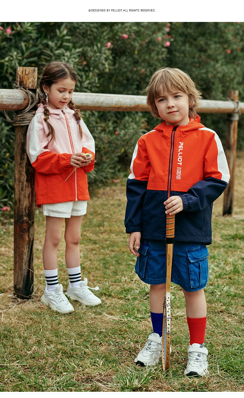 Pelliot Kids 伯希和  中大童时尚拼色连帽冲锋衣（120-160cm） 3色 159元包邮 值值值-买手聚集的地方