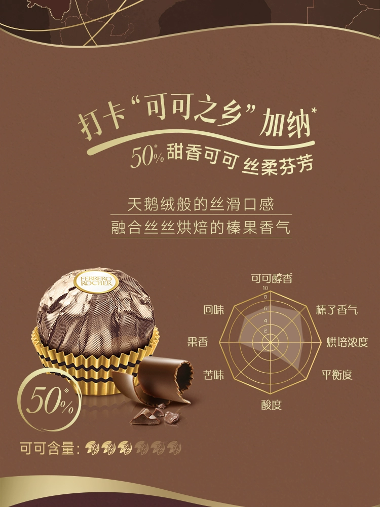 费列罗首款高端黑巧系列，Ferrero Rocher 费列罗 黑金三重奏 榛果威化黑巧克力 15粒装 62元包邮 值值值-买手聚集的地方