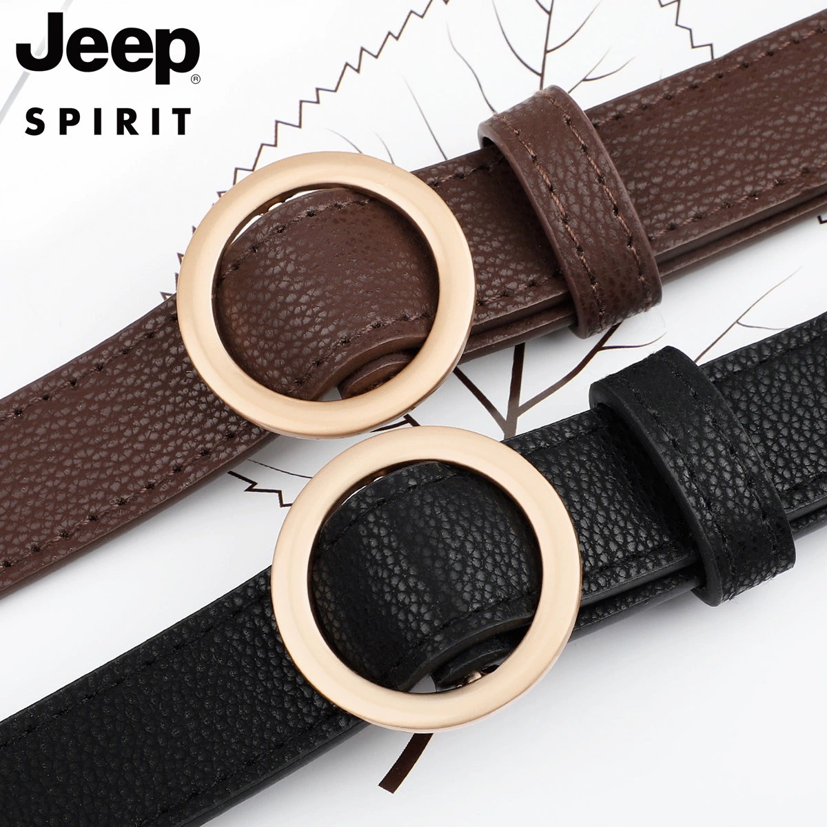 Jeep Spirit 吉普 女士无孔真皮皮带 29元包邮 值值值-买手聚集的地方