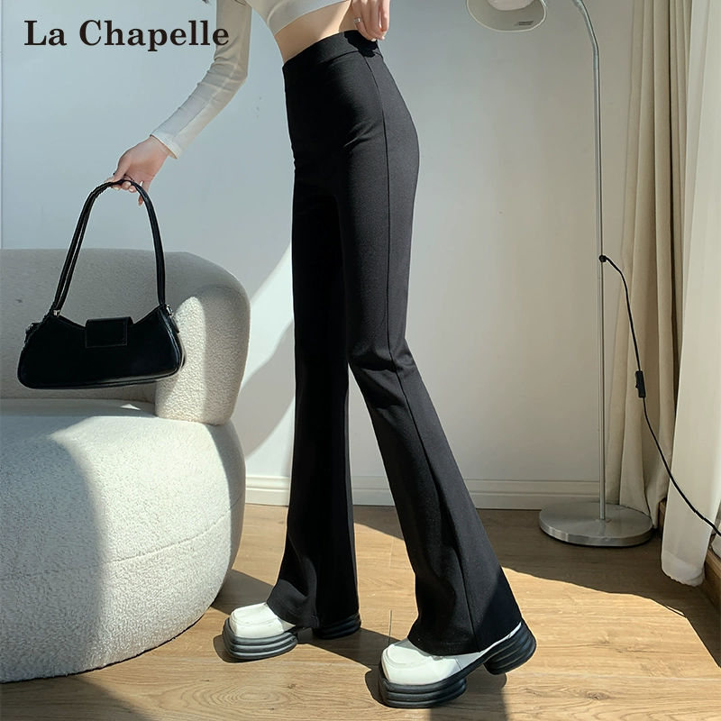 La Chapelle 拉夏贝尔 2023秋季新款高腰西装裤垂感微喇休闲裤 79.9元包邮 值值值-买手聚集的地方