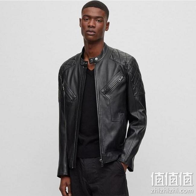 BOSS Hugo Boss 雨果·博斯 Jonata 男士羊皮修身机车夹克50485083 1815元 值值值-买手聚集的地方