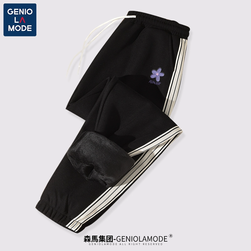 森马旗下轻商务潮牌，Genio Lamode 2023秋冬新款女式加绒加厚运动休闲裤 3色 29.9元包邮 值值值-买手聚集的地方