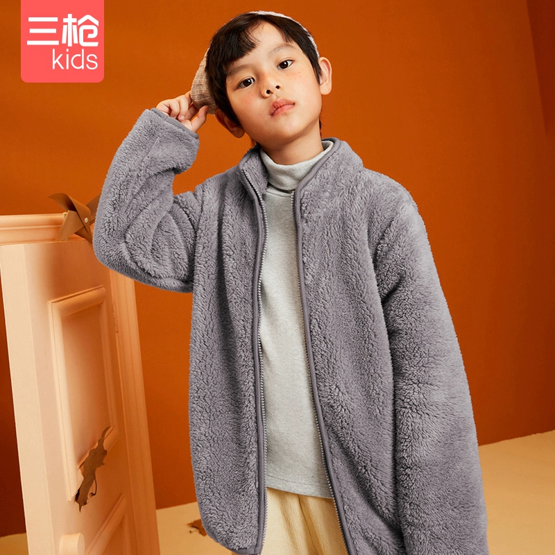 THREEGUN 三枪 儿童秋冬双面舒棉绒立领保暖外套(110~160码） 2色 39元包邮 值值值-买手聚集的地方