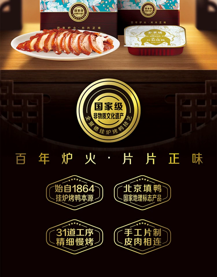 中华老字号，全聚德 手工片制烤鸭 分享装 660g 新低87元包邮 值值值-买手聚集的地方