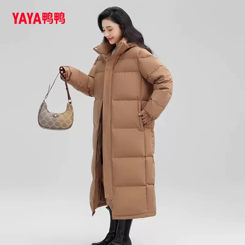 鸭鸭 2023年新款 情侣过膝纯色百搭羽绒服外套 多色 249元包邮 值值值-买手聚集的地方