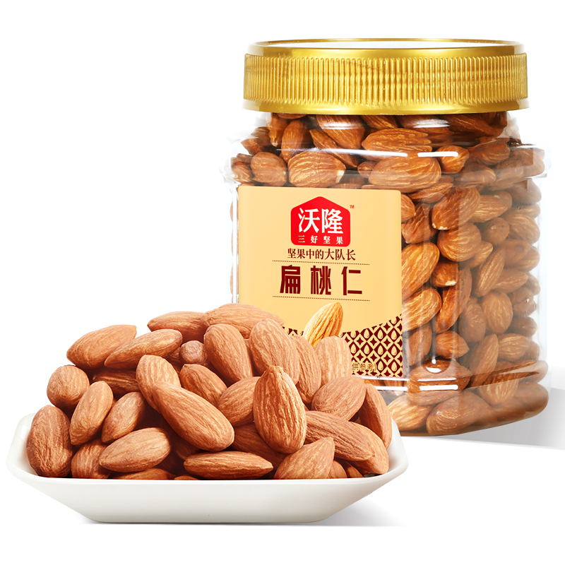 NP级大果，沃隆 无核扁桃仁巴旦木仁 300g/罐*2件 44元包邮（22元/罐） 值值值-买手聚集的地方