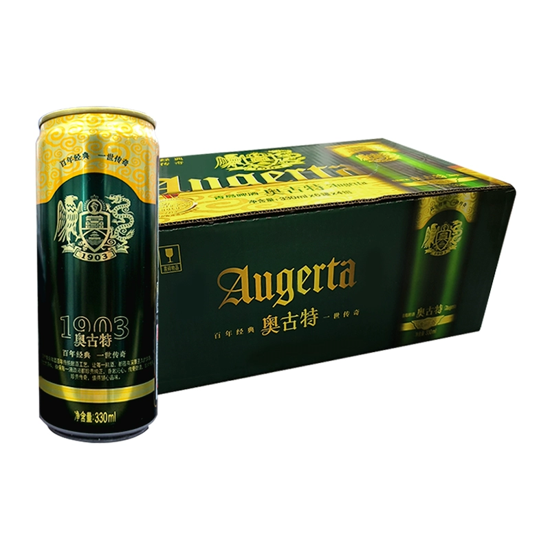 青岛啤酒 奥古特 经典1903 大麦酿造高端啤酒 330ml*24罐 新低103元包邮，返10元猫超卡后 值值值-买手聚集的地方