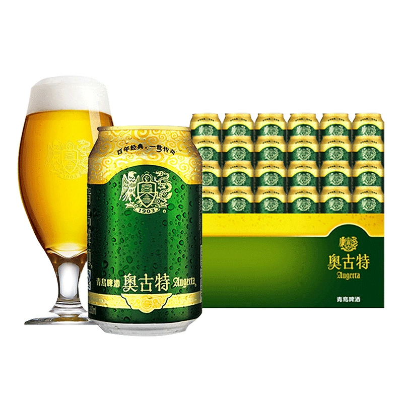 青岛啤酒 奥古特 经典1903 大麦酿造高端啤酒 330ml*24罐 新低103元包邮，返10元猫超卡后 值值值-买手聚集的地方