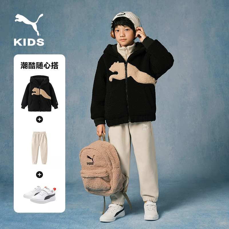 PUMA 彪马 儿童秋冬保暖仿羊羔绒连帽外套（110~170码）2色 269元包邮 值值值-买手聚集的地方