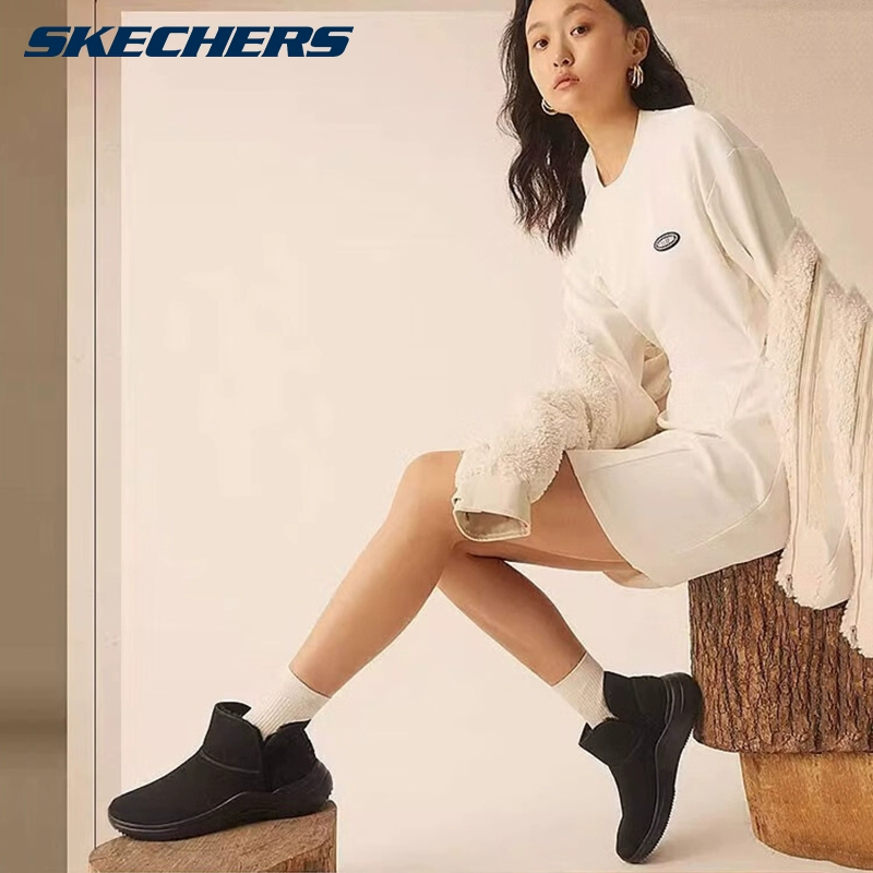 Skechers 斯凯奇 144279 女款2023秋冬反毛皮中筒雪地靴 3色 139元包邮 值值值-买手聚集的地方