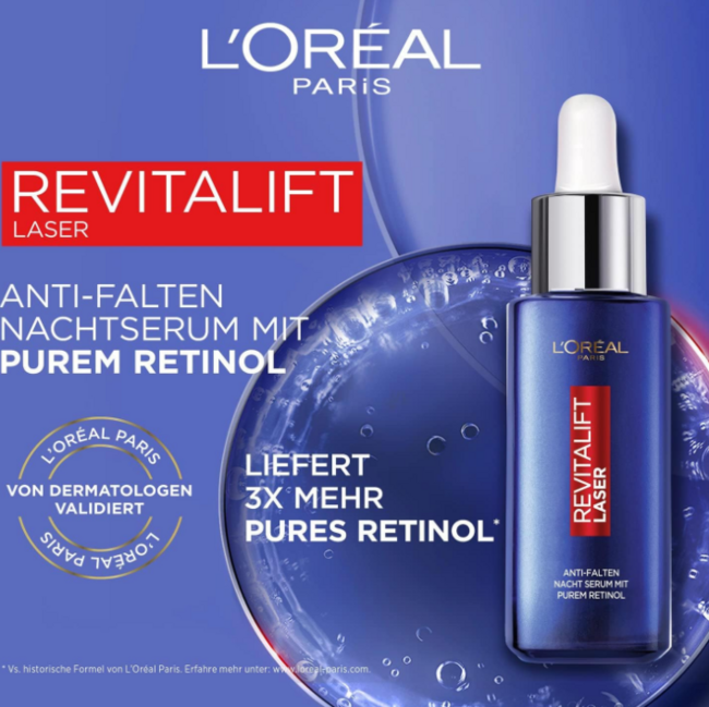 L'Oreal Paris 巴黎欧莱雅 含0.2%纯视黄醇 复颜抗皱夜间精华液30mL 76.64元 值值值-买手聚集的地方