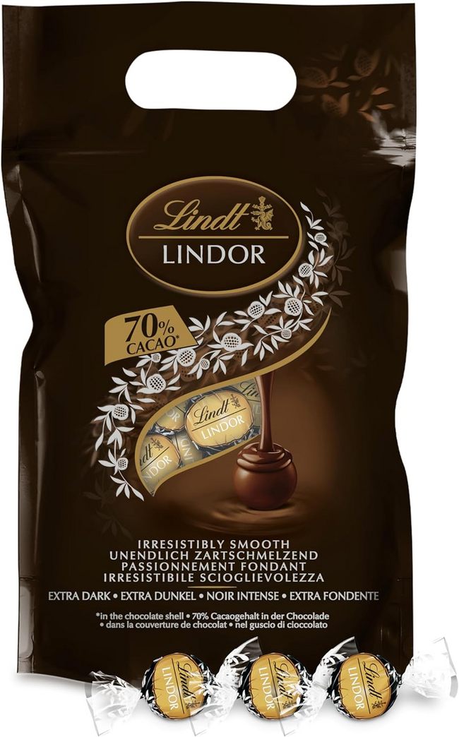 Lindt 瑞士莲 Lindor系列 70%特浓黑巧克力80颗（共1000g） 174.16元 值值值-买手聚集的地方