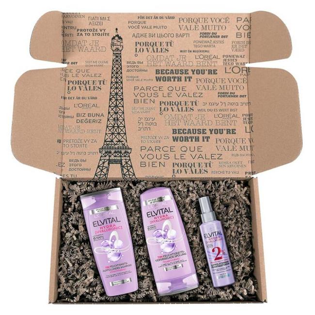 L'Oreal Paris 巴黎欧莱雅 Elvital 玻尿酸保湿洗护3件套装（洗300ml+护250ml+精华喷雾150ml） 149.76元 值值值-买手聚集的地方