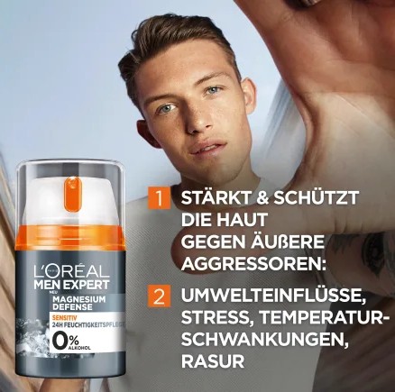 L'Oreal Paris 巴黎欧莱雅  男士透明质酸镁敏感肌舒缓日霜 50ml 43.04元 值值值-买手聚集的地方