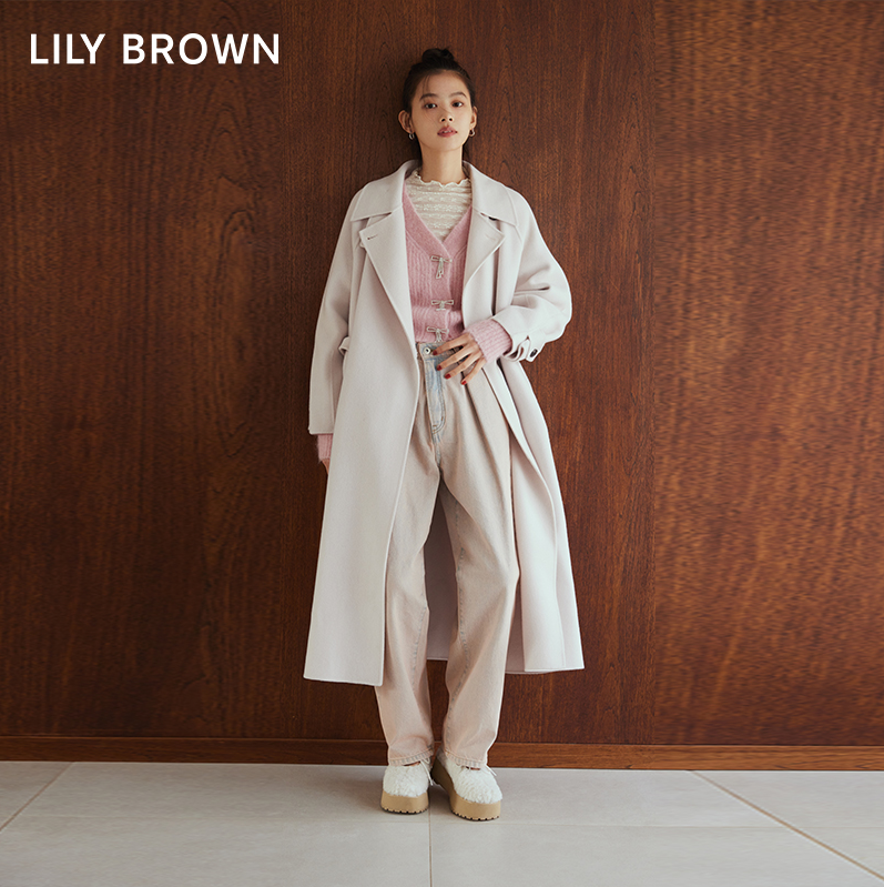 Lily Brown 莉莉布朗 2023新品气质翻领系带长款羊毛呢大衣 LWFC235004 1038.68元（国内3120元） 值值值-买手聚集的地方