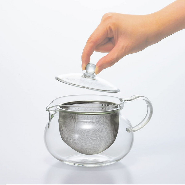 Hario 好璃奥 CHJMN-70T 带不锈钢滤网 丸型耐热玻璃茶壶 700mL 新低68.7元 值值值-买手聚集的地方