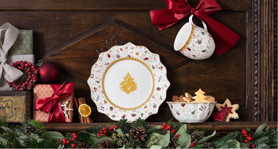 Villeroy&Boch 德国唯宝 圣诞系列 金色周年纪念款早餐餐具6件套装 14-8585-9075 530.40元 值值值-买手聚集的地方