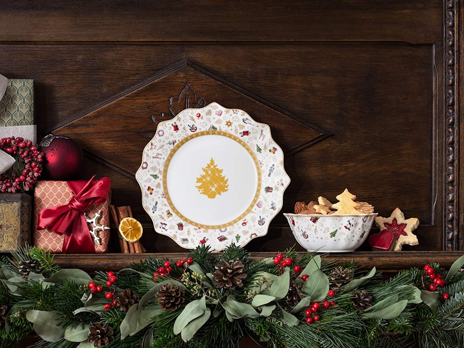 Villeroy&Boch 德国唯宝 圣诞系列 金色周年纪念款早餐餐具6件套装 14-8585-9075 530.40元 值值值-买手聚集的地方