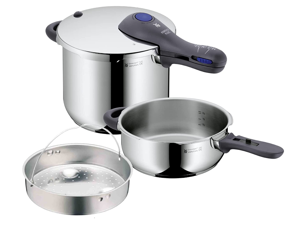 德国产，WMF 福腾宝 Perfect Plus （6.5L+3L）高压锅2个+蒸屉 共4件套 1470.84元 值值值-买手聚集的地方