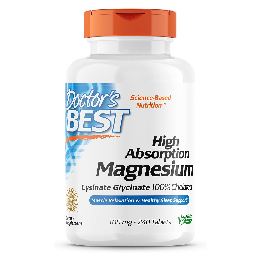 Doctor's Best 多特倍斯 高吸收100%螯合甘氨酸镁片 100mg*240片 149.56元（天猫278元） 值值值-买手聚集的地方