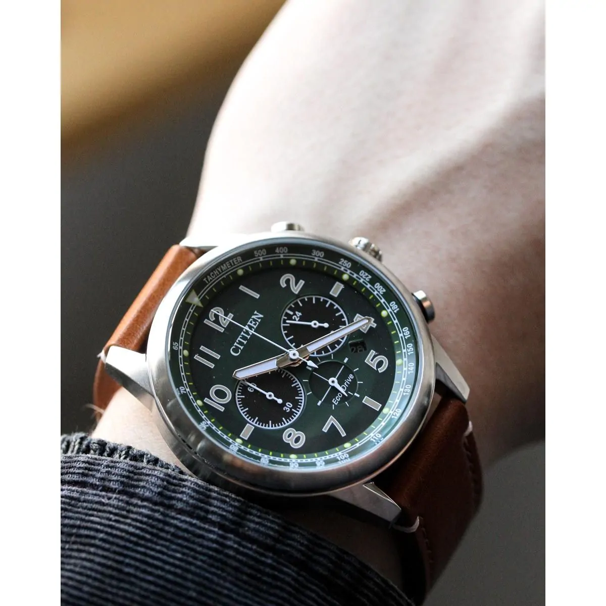 Citizen 西铁城 CA4470-15X 男士小牛皮光动能手表 905.69元 值值值-买手聚集的地方