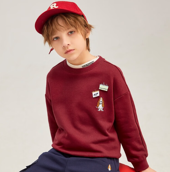 Hush Puppies 暇步士 2024春季新款儿童毛圈圆领卫衣（105~160码） 多色 新低89元包邮 值值值-买手聚集的地方