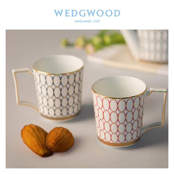 Wedgwood玮致活 金粉年华 蓝粉骨瓷马克对杯 300ml *2件 436.6元（国内920元） 值值值-买手聚集的地方