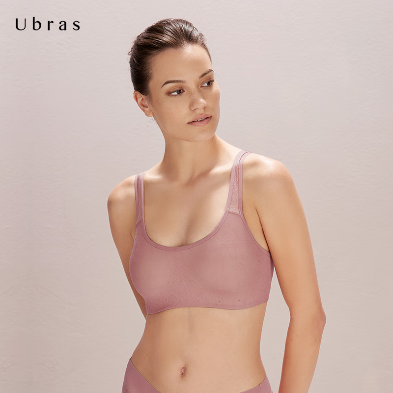 Ubras 蕾丝光面轻薄提托无钢圈大杯背勾文胸 新低39元包邮 值值值-买手聚集的地方