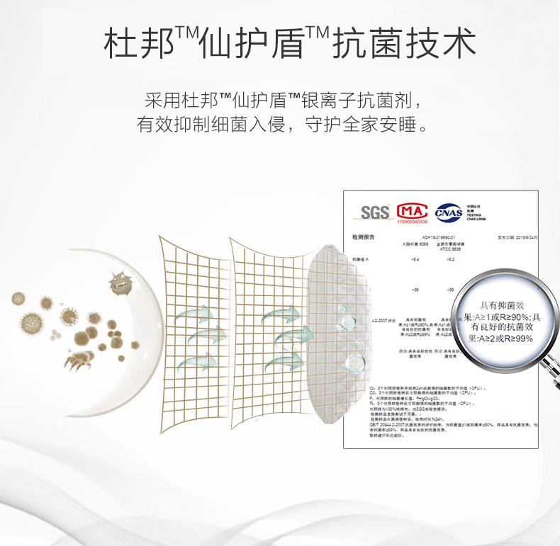 Somerelle安睡宝 40S精梳棉仙护盾抗菌星月衍缝立体高弹枕 1个 39元包邮 值值值-买手聚集的地方